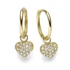 Creolen mit Anhänger Herz Herzchen 585 Gelbgold 36 Diamanten 0,18 Ct TW-SI