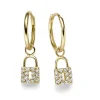 Creolen mit Anhänger Schlößchen 585 Gelbgold 28 Diamanten 0,14 Ct TW-SI