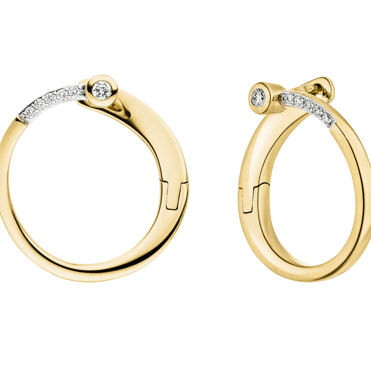 Creolen Ø 19,8mm aus 585 Gold Gelbgold mit 12 Diamanten Brillanten 0,125 Ct W-SI