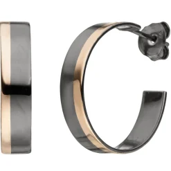 Creolen 5mm Halbcreolen 925 Silber schwarz rhodiniert vergoldet Ohrringe