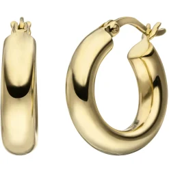 Creolen 16,9mm Klappcreolen, rund, 925 Silber gelbvergoldet Ohrringe Ohrschmuck