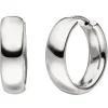 Creolen 20,2mm Klappcreolen, rund, 925 Silber, rhodiniert Ohrringe Ohrschmuck