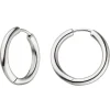 Creolen 20,8mm Klappcreolen, rund, 925 Silber rhodiniert Ohrringe Ohrschmuck