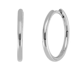 Creolen schlicht glänzend aus 750 Gold Weißgold 17,7x1,7mm