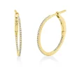 Creolen schmal aus 750 Gold Gelbgold 86 Diamanten 0,17ct TW-SI 19,2x0,8mm