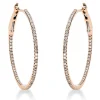 Creolen schmal aus 750 Gold Rotgold 118 Diamanten 0,48ct TW-SI 28,5x1,2mm