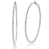 Creolen schmal aus 750 Weißgold 188 Diamanten 0,52ct TW-SI 41,6x1,3mm