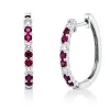 Creolen 750 Weißgold 12 Rubine 0,55ct rot 8 Brillanten 0,27ct TW-VSI/SI 19,6x2,2mm