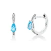 Creolen 750 Weißgold 2 Topase 0,51ct Swissblue 20 Diamanten 0,06ct W-SI 14,7x3,3mm