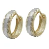 Creolen 14x4mm Creole Kreolen bicolor diamantiert 9Kt 375 Gold Ohrschmuck Damen