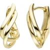 Creolen 5x15,5mm Klappcreolen Ohrringe 2-reihig elegant geschwungen 375 Gelbgold