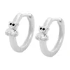 Creolen 13x4mm Ohrringe kleiner Bär Bärchen 925 Silber mattiert Kinder