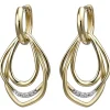 Creolen 14,3x28,2mm 925 Silber 2-teilig gold vergoldet 10 Zirkonia Ohrhänger