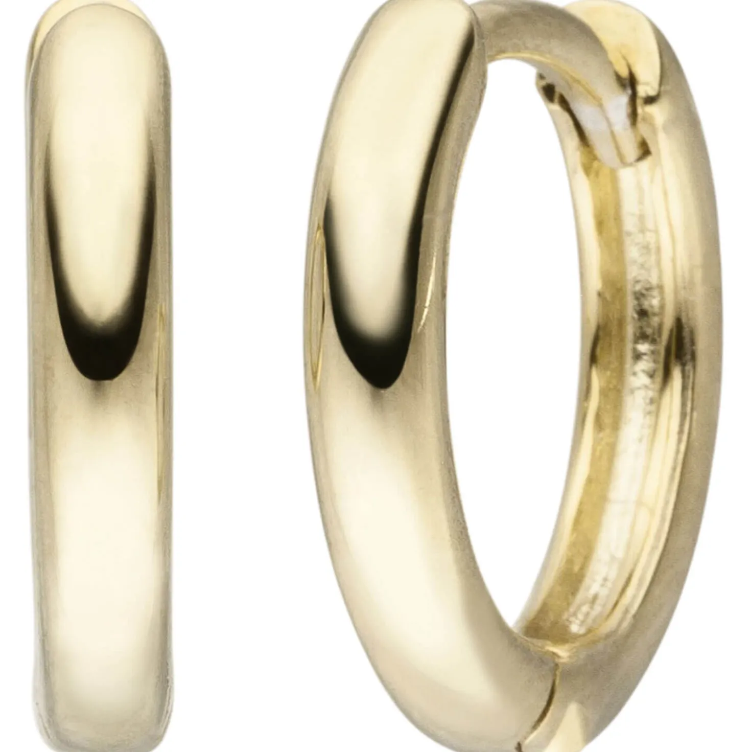 Creolen 14,3x28,2mm 925 Silber 2-teilig gold vergoldet 10 Zirkonia Ohrhänger