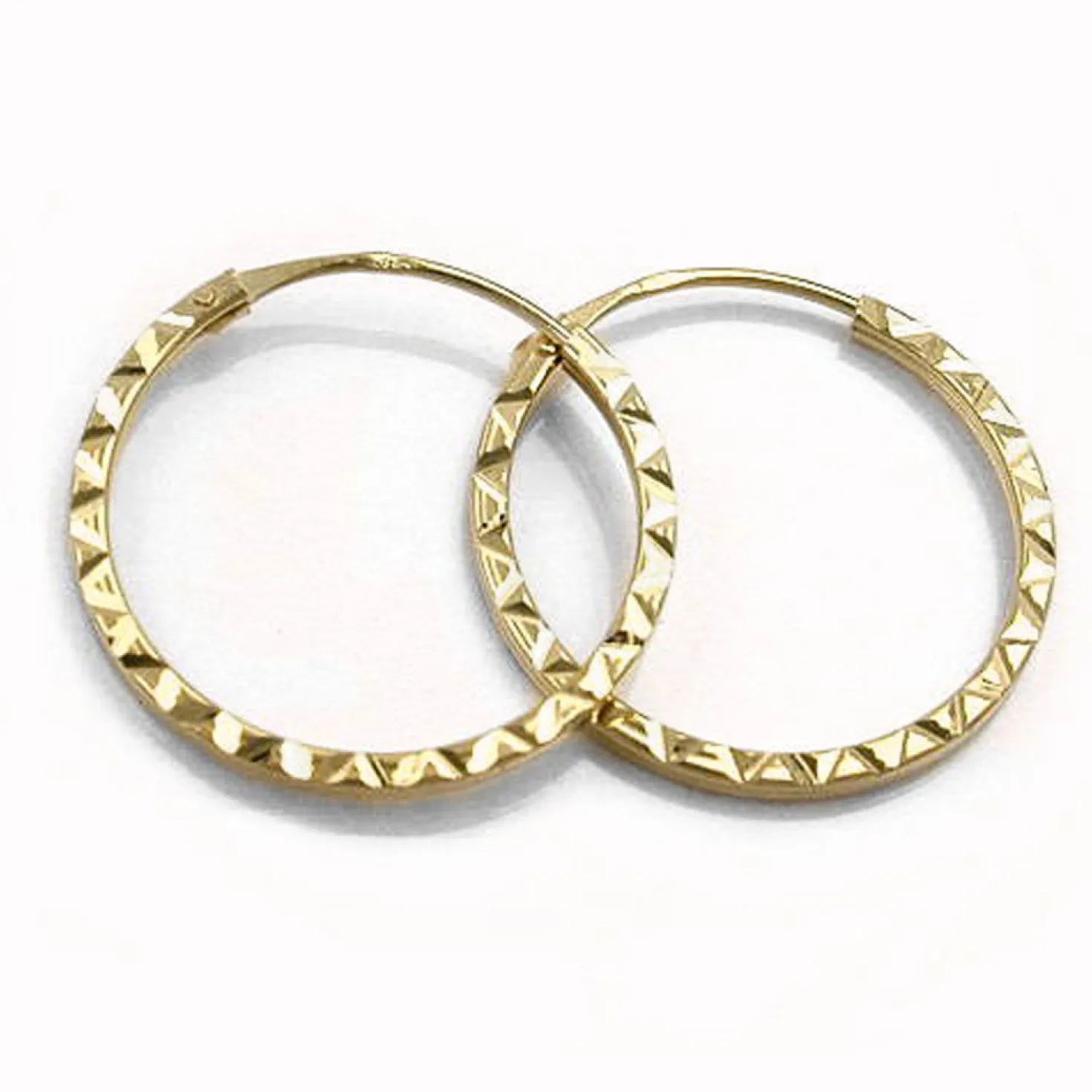 Creole Ohrringe Ohrschmuck aus 375 Gold Gelbgold diamantiert für Damen