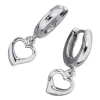 Damen Creole Creolen 7,8x21,2mm Herz Herzen aus 925 Silber Ohrschmuck