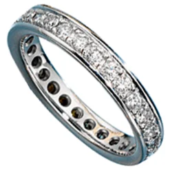 Damenring Memoryring mit Diamanten 0.75Ct W/SI Brillanten 585 Gold Weißgold