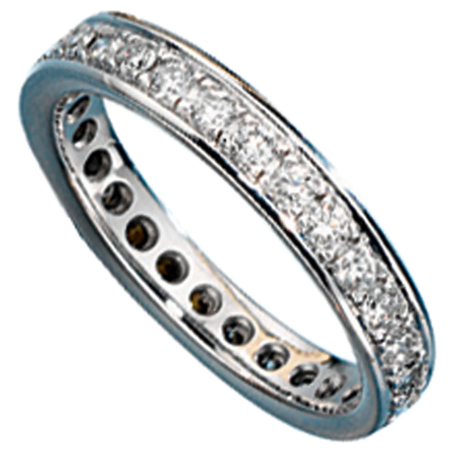 Damenring Memoryring mit Diamanten 0.75Ct W/SI Brillanten 585 Gold Weißgold