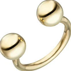 Damenring Ring Kugelring offener Silberring 8mm Kugel 925 Silber vergoldet
