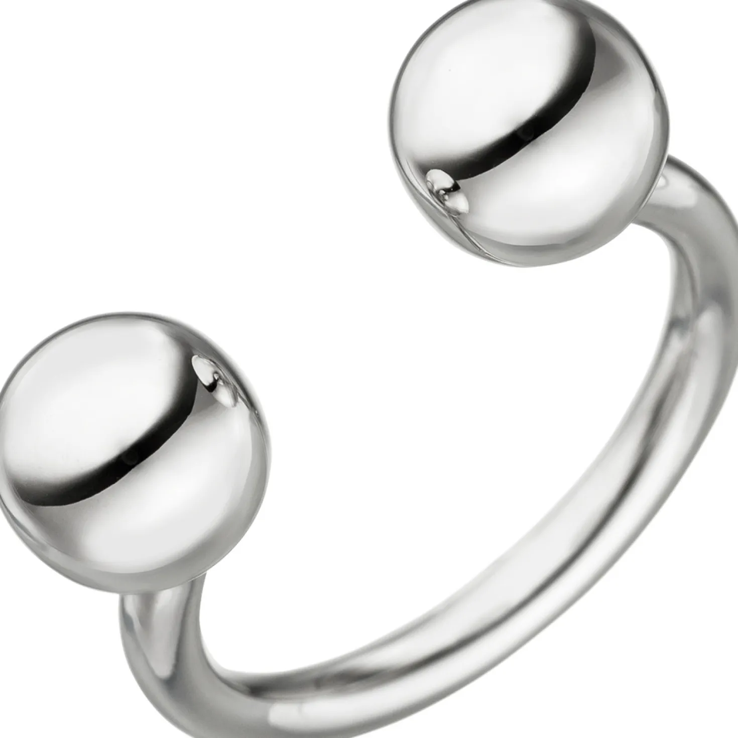 Damenring Ring Kugelring offener Silberring, 8mm Kugel, 925 Sterling-Silber