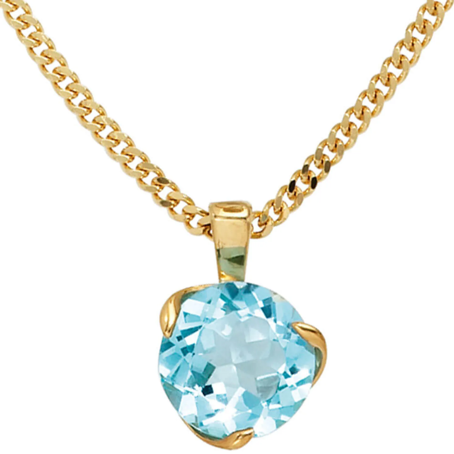 Damen Schmuck Anhänger 10,1x15mm mit Topas Blautopas 585 Gold Gelbgold
