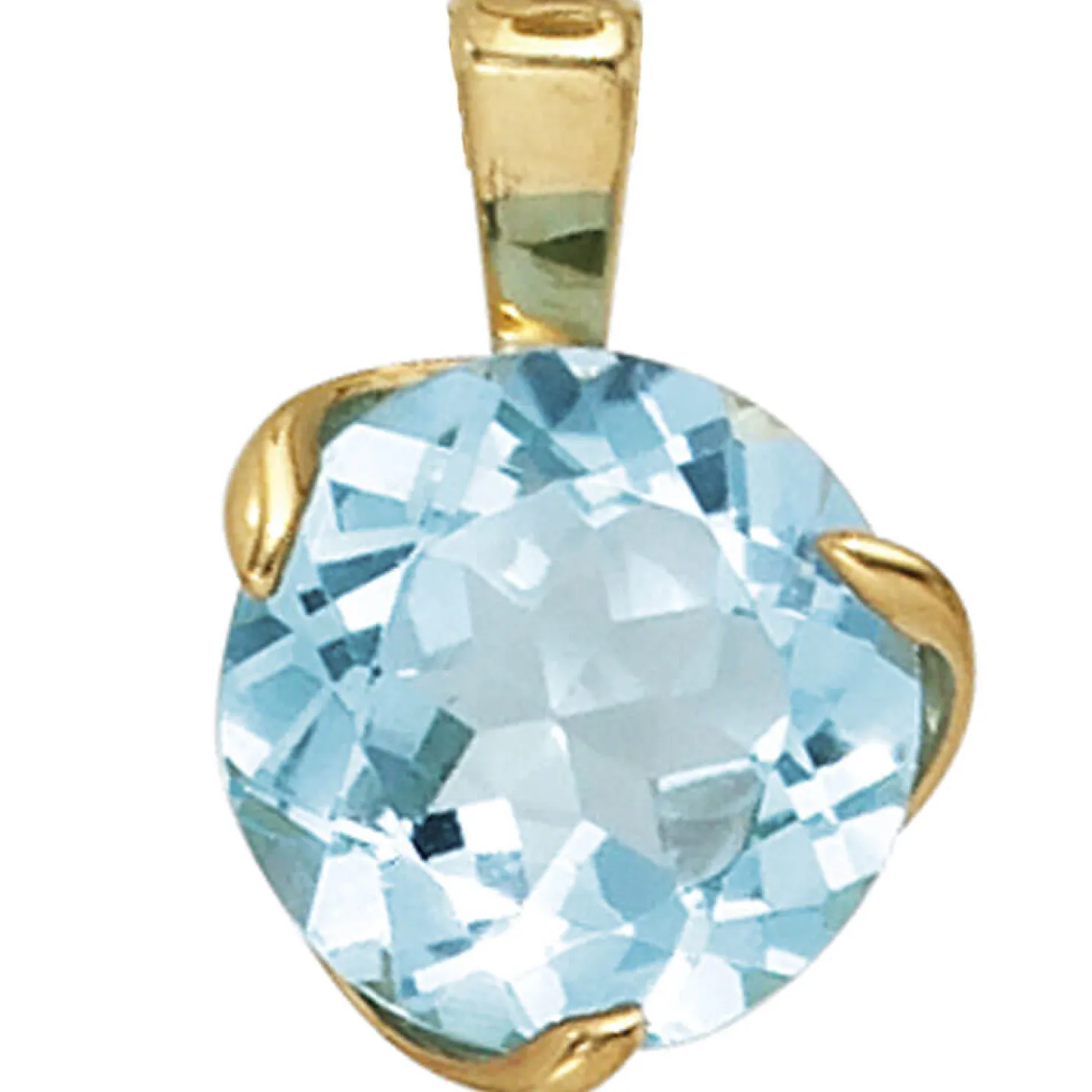 Damen Schmuck Anhänger 10,1x15mm mit Topas Blautopas 585 Gold Gelbgold