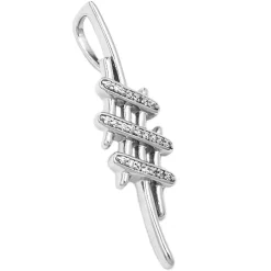 Designer Anhänger 40x11mm mit viel Zirkonia echtes 925 Silber schlicht Damen