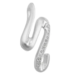 Designer Anhänger 30x15mm mit Zirkonia & 925 Silber mattiert Damen