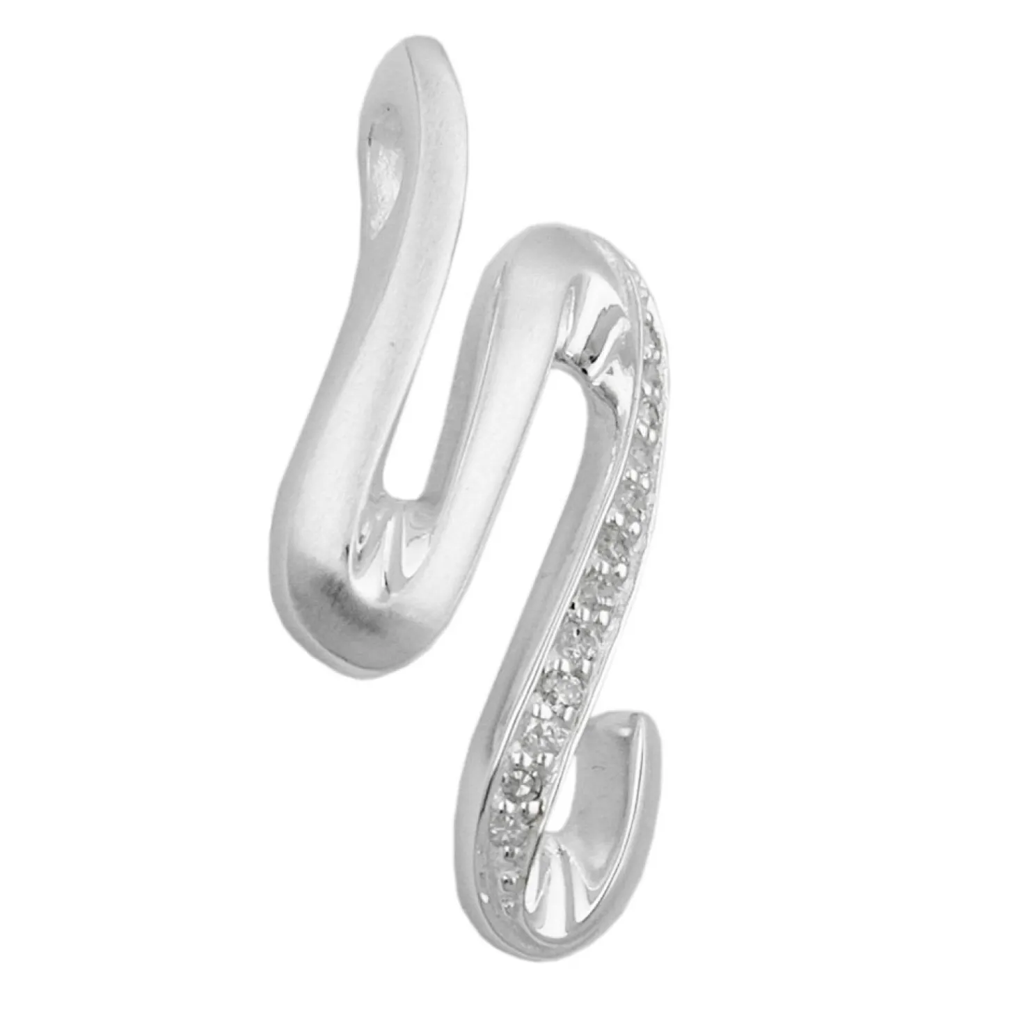 Designer Anhänger 30x15mm mit Zirkonia & 925 Silber mattiert Damen