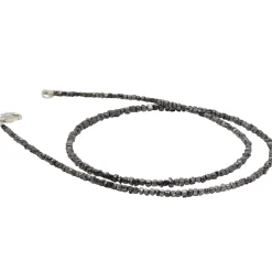 Diamantkette Collier schwarze Diamanten Rohdiamanten grau-anthrazit 925 Silber