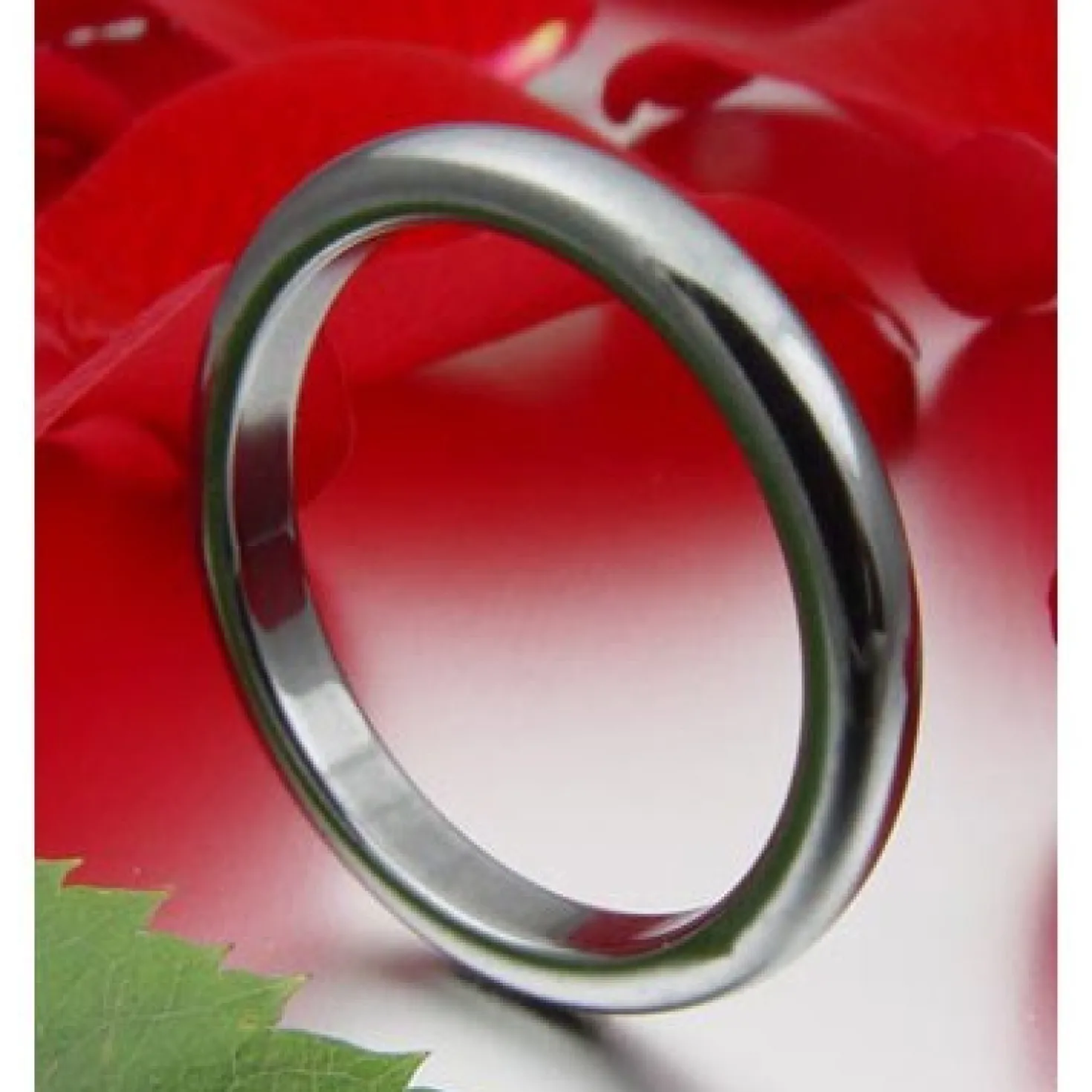 Dünner Ring aus Hämatit 3mm breit rund grau dunkelgrau schmal schlicht Steinring
