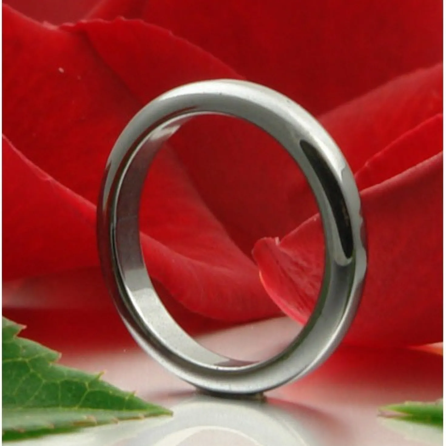 Dünner Ring aus Hämatit 3mm flach grau dunkelgrau schmal schlicht Steinring