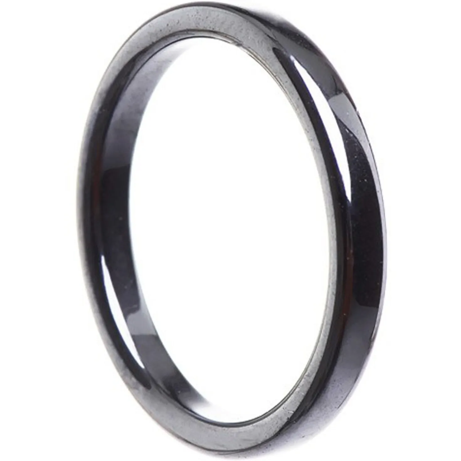 Dünner Ring aus Hämatit 3mm flach grau dunkelgrau schmal schlicht Steinring