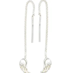 Durchzieher Ohrhänger 4,3x56,4mm Flügel aus 925 Silber Sterlingsilber Ohrschmuck