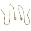 Durchzieher Ohrhänger 93x3mm mit Zirkonia 375 Gold Gelbgold Goldohrringe
