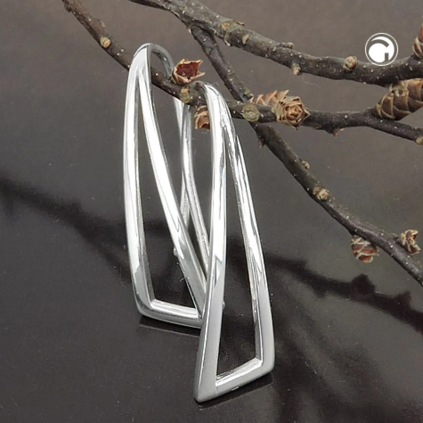 Durchzieher 30x8mm Ohrhaken Dreieck 925 Silber Ohrhänger Ohrschmuck