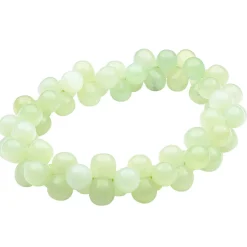 Edelstein Armband aus Jade hellgrün in DNA-Form, glänzend, dehnbar, endlos