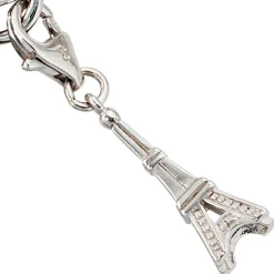 Eiffelturm Anhänger 6,2x18,1mm Einhänger Charm 925 Silber Silbereinhänger Dangle