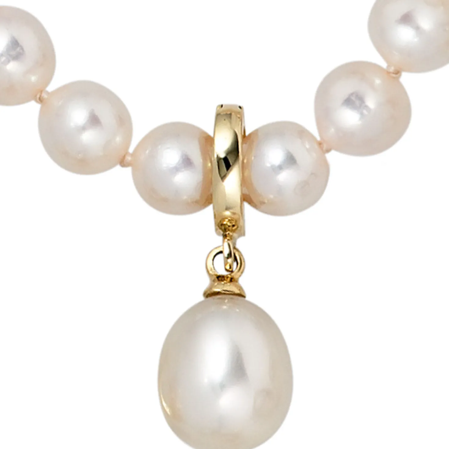 Einhänger Anhänger mit Süßwasser Zuchtperle, 585 Gold Gelbgold, Damen