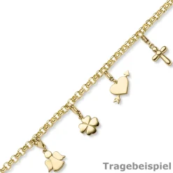 Einhänger Engel Engelchen Anhänger Charm aus 585 Gold Gelbgold glänzend 11x21mm