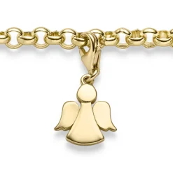 Einhänger Engel Engelchen Anhänger Charm aus 585 Gold Gelbgold glänzend 11x21mm