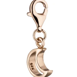 Einhänger Mond Halbmond Charm Anhänger 7,9x22mm aus 925 Silber rotgold vergoldet