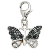 Einhänger Schmetterling 925 Silber Zirkonia schwarz weiß