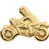 Einzel-Ohrstecker Motorradfahrer Motorrad aus 333 Gold Gelbgold 6,2x8,5mm