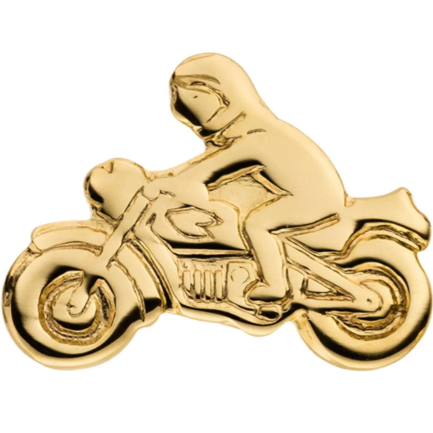 Einzel-Ohrstecker Motorradfahrer Motorrad aus 333 Gold Gelbgold 6,2x8,5mm