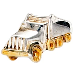 Einzelohrstecker Ohrstecker Ohrschmuck LKW aus 925 Silber teilvergoldet
