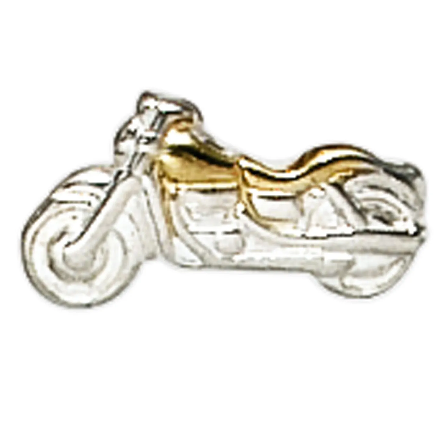 Einzel-Ohrstecker Stecker Motorrad Bike 925 Silber teilvergoldet Herren