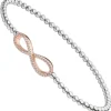 Elastisches Armband Unendlichkeit 925 Silber bicolor vergoldet 47 Zirkonia 18cm