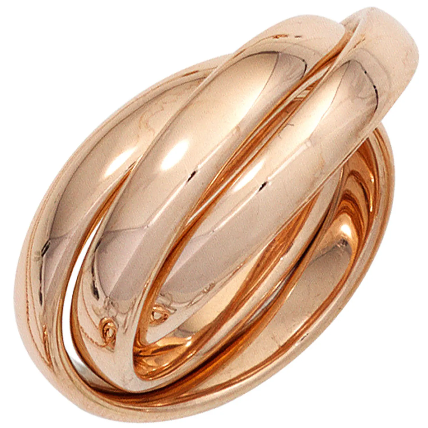 3-er Ring Damenring Dreierring aus 585 Gold Rotgold Goldring Fingerring