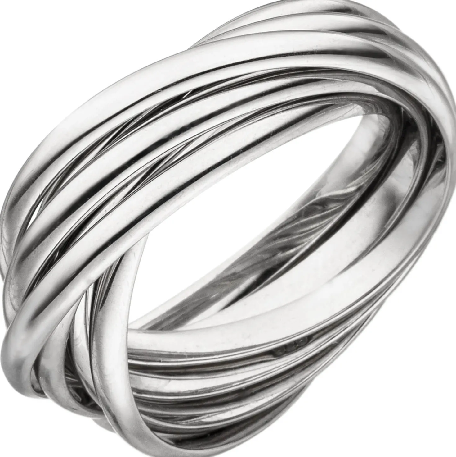 6-er Ring gekreuzte Ringe in einem Knoten 925 Silber verschlungen 7,2mm breit